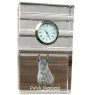 Berger hollandais - une horloge en verre avec une photo, une photo de chien dans un cristal, une horloge de bureau personnalisée de la marque Art-Dog