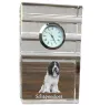 Schapendoes, Schapendoes néerlandais - une horloge en verre avec une photo, une photo de chien dans un cristal, une horloge de bureau personnalisée de la marque Art-Dog
