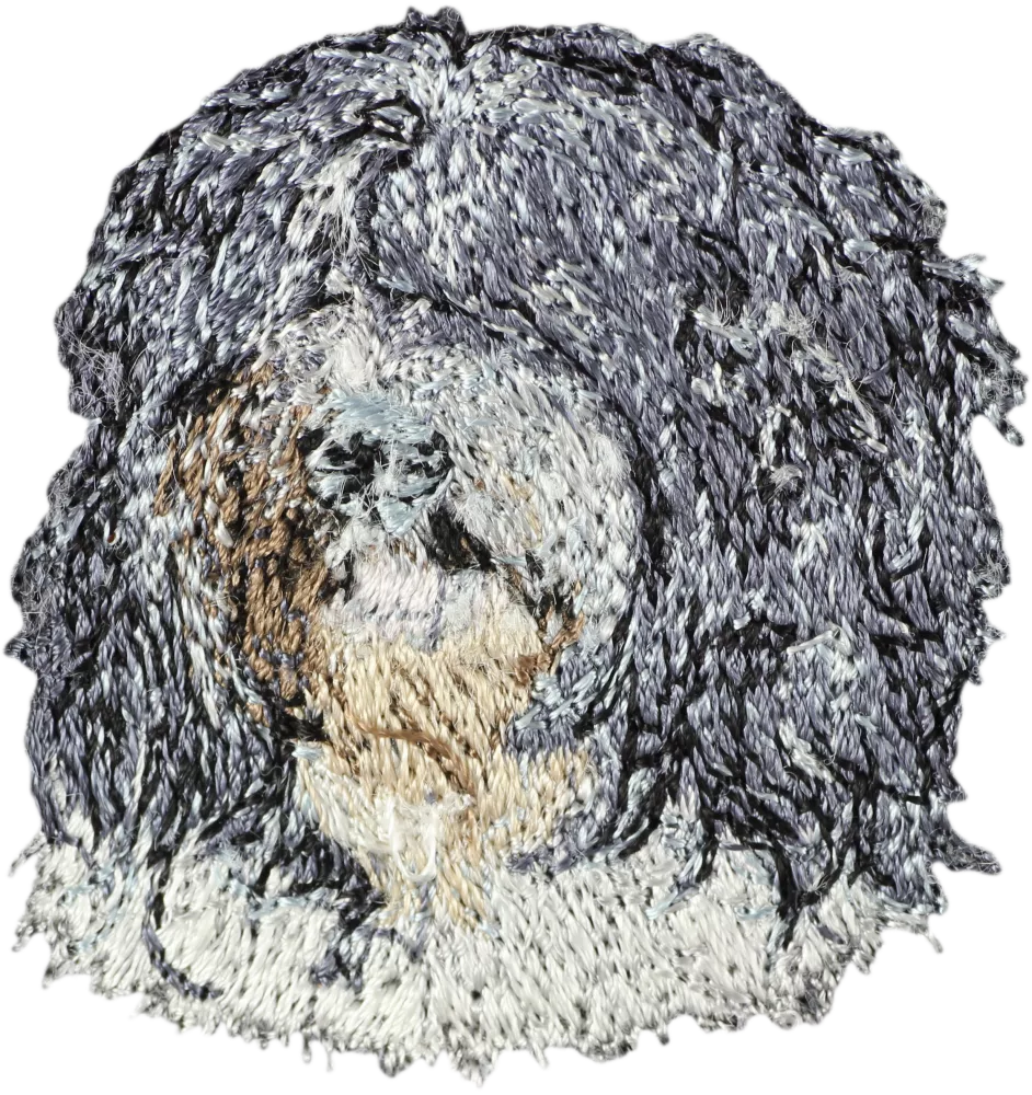 Schapendoes, Niederländischer Schapendoes - Hund geformtes Aufnäher, besticktes Patch, einzigartiges Dekor für den Rucksack der Marke Art-Dog