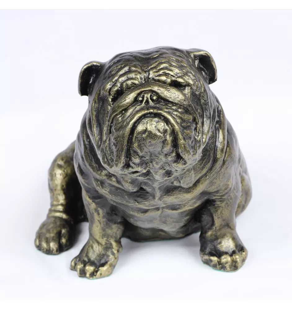 Bulldog, Englische Bulldogge I - Hundestatue, sitzender Hund für den Schreibtisch, Dekoration für das Wohnzimmer eines Hundeliebhabers von Art-Dog