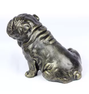 Bulldog, Bulldog anglais I - statue de chien, chien assis pour bureau, décoration pour le salon d'un amoureux des chiens par Art-Dog