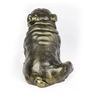 Bulldog, Bulldog anglais I - statue de chien, chien assis pour bureau, décoration pour le salon d'un amoureux des chiens par Art-Dog