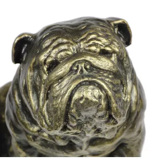Bulldog, Englische Bulldogge I - Hundestatue, sitzender Hund für den Schreibtisch, Dekoration für das Wohnzimmer eines Hundeliebhabers von Art-Dog