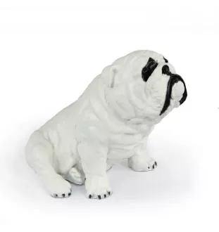 Bulldog, Bulldog anglais II - statue de chien, chien assis pour bureau, décoration pour le salon d'un amoureux des chiens par Art-Dog