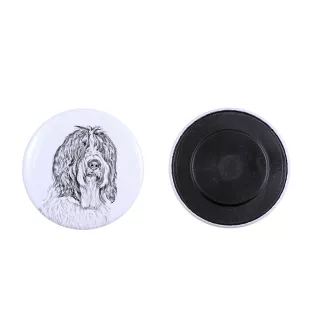 Schapendoes, Schapendoes néerlandais - aimant avec un œil de chien, exceptionnellement léger, aimant puissant, produit fabriqué à la main par la marque Art-Dog