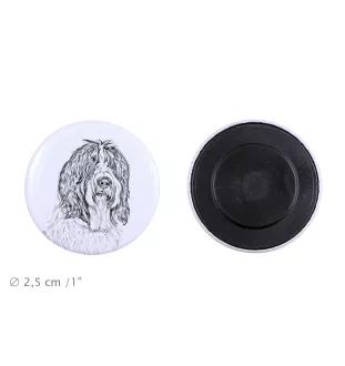 Schapendoes, Schapendoes néerlandais - aimant avec un œil de chien, exceptionnellement léger, aimant puissant, produit fabriqué à la main par la marque Art-Dog