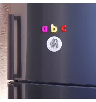 Schapendoes, Niederländischer Schapendoes Magnet mit einem Hundepfotenabdruck, außergewöhnlich leicht, starker Magnet, handgefertigtes Produkt der Marke Art-Dog