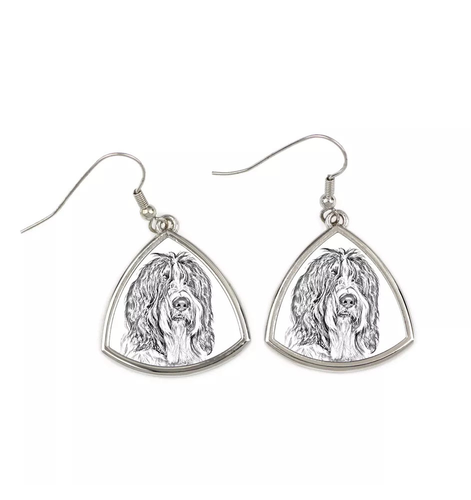 Schapendoes, Dutch Sheepdog, Nederlandse Schapendoes - dog earrings, hanging earrings with a picture, personalized jewelry with Art-Dog brand print
