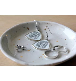 Schapendoes, Niederländischer Schapendoes - Hund Ohrringe, hängende Ohrringe mit Bild, personalisierter Schmuck mit dem Aufdruck der Marke Art-Dog