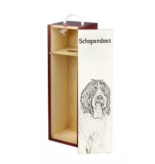 Schapendoes, Schapendoes néerlandais - boîte à vin avec chien, boîte à alcool avec graphisme, boîte cadeau personnalisée de la marque Art-Dog