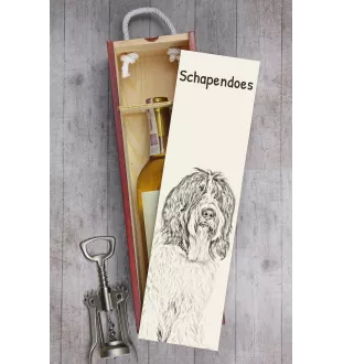 Schapendoes, Schapendoes néerlandais - boîte à vin avec chien, boîte à alcool avec graphisme, boîte cadeau personnalisée de la marque Art-Dog
