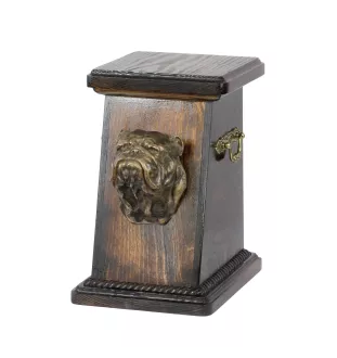 Bulldog, English Bulldog, British Bulldog - urn for dog ashes, elegant urn with a statue, commemorative urn with a bust of a dog by Art-Dog brand