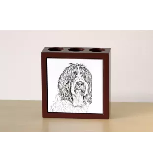 Schapendoes, Dutch Sheepdog, Nederlandse Schapendoes - pen holder with a dog, desk organizer with a print, personalized desk decoration from the Art-Dog brand.