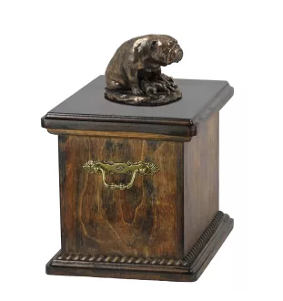 Bulldog I urna ze statuetką drewniana Art-Dog