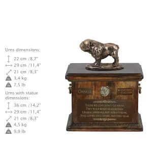 Bulldog urna z podobizną psa i tabliczką Art-Dog
