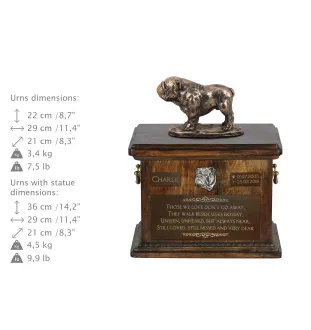 Bulldog I - urne pour les cendres de chien, urne avec une statuette, urne personnalisée pour les cendres de chien de la marque Art-Dog
