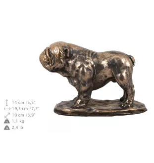 Bulldog I urna z podobizną psa i tabliczką Art-Dog