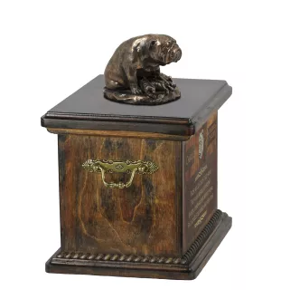 Bulldogge II - Eine Urne für die Asche eines Hundes, eine Urne mit einer Statue, eine personalisierte Hundeurne von der Marke Art-Dog.