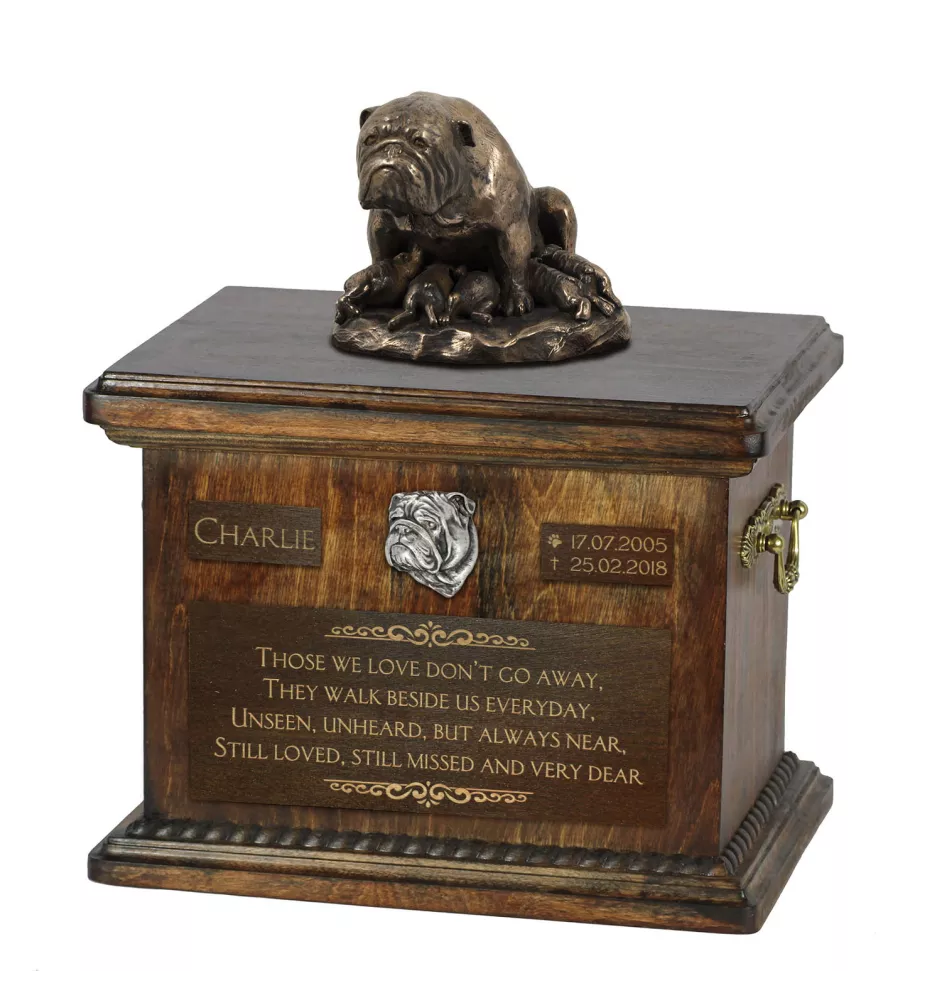 Bulldog III - urne pour les cendres de chien, urne avec une statuette, urne personnalisée pour les cendres de chien de la marque Art-Dog