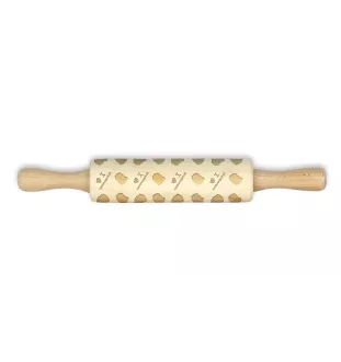 Schapendoes, Dutch Sheepdog, Nederlandse Schapendoes - small rolling pin with a dog pattern, a rolling pin for children's dough, decorating ceramic clay by Art-Dog brand