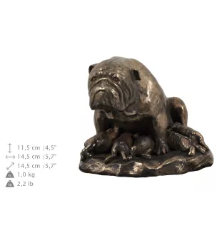 Bulldogge III - Eine Urne für die Asche eines Hundes, eine Urne mit einer Statue, eine personalisierte Hundeurne von der Marke Art-Dog.