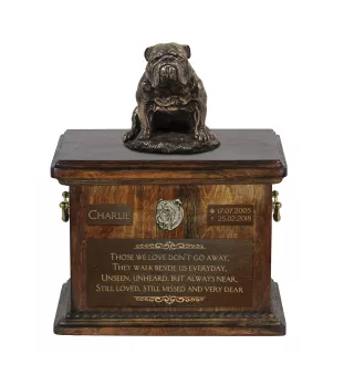 Bulldog IV urna z podobizną psa i tabliczką Art-Dog