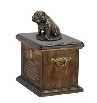 Bulldogge IV - Eine Urne für die Asche eines Hundes, eine Urne mit einer Statue, eine personalisierte Hundeurne von der Marke Art-Dog.