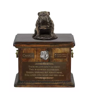 Bulldog V urna z podobizną psa i tabliczką Art-Dog