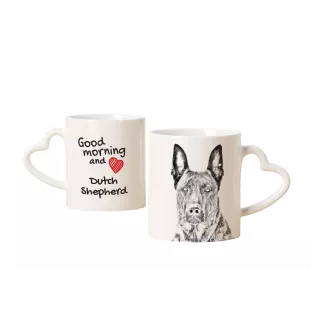 Owczarek holenderski kubek z psem good morning serce Art-Dog