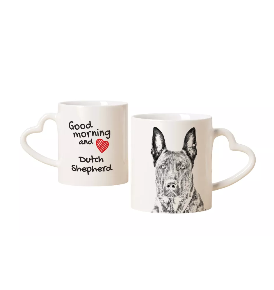 Berger hollandais - tasse avec chien, une tasse adorable avec une anse en forme de cœur, un cadeau universel de la marque Art-Dog