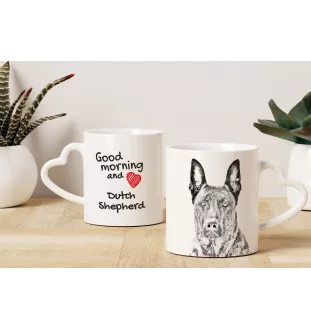 Dutch Shepherd Dog, Dutch Herder - cup with a dog, adorable cup with a heart-shaped handle, universal gift from the Art-Dog brand