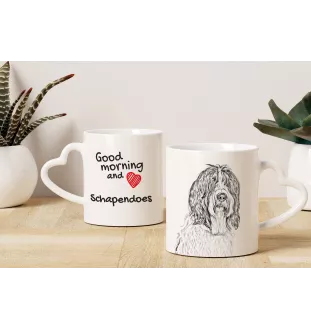 Schapendoes, Niederländischer Schapendoes - Tasse mit Hund, entzückende Tasse mit herzförmigem Henkel, universelles Geschenk der Marke Art-Dog