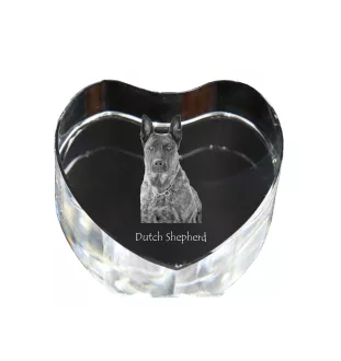 Owczarek holenderski serce kryształowe z psem Art-Dog