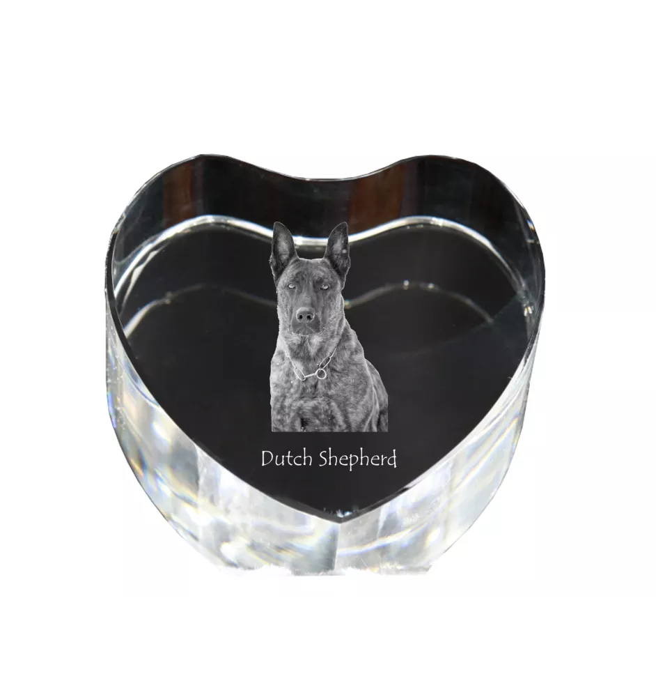 Berger hollandais - une photo de chien dans un cristal, un cœur en cristal, un cadre photo exceptionnel de la marque Art-Dog