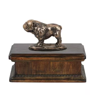 Bulldogge I - Hund Ascheurne, klassische Urne mit Statue, elegante Urne mit Hund von der Marke Art-Dog
