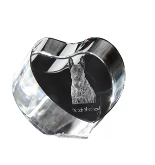 Berger hollandais - une photo de chien dans un cristal, un cœur en cristal, un cadre photo exceptionnel de la marque Art-Dog