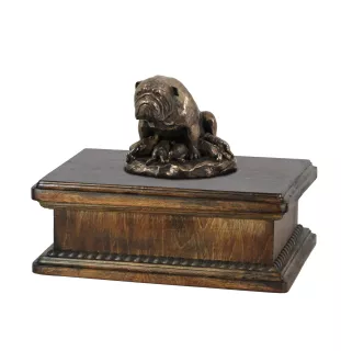 Bulldogge II - Hund Ascheurne, klassische Urne mit Statue, elegante Urne mit Hund von der Marke Art-Dog
