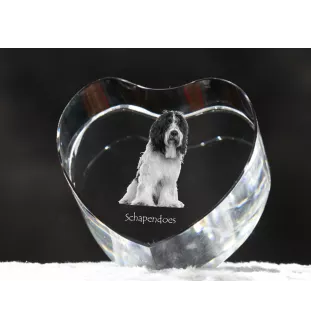 Schapendoes, Niederländischer Schapendoes - Hundebild im Kristall, Kristallherz, einzigartiger Bilderrahmen der Marke Art-Dog