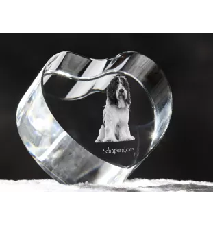 Schapendoes, Schapendoes néerlandais - une photo de chien dans un cristal, un cœur en cristal, un cadre photo exceptionnel de la marque Art-Dog