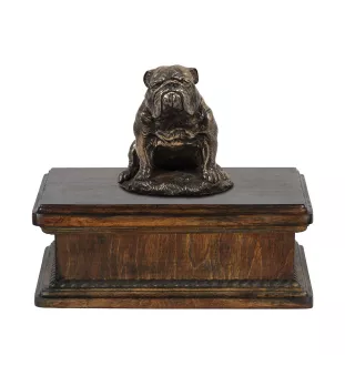 Bulldogge III - Hund Ascheurne, klassische Urne mit Statue, elegante Urne mit Hund von der Marke Art-Dog