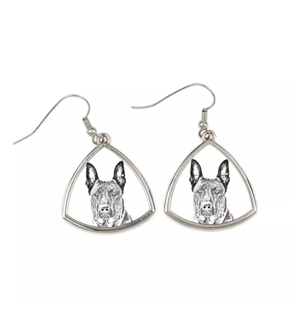 Berger hollandais - boucles d'oreilles avec chien, boucles d'oreilles pendantes avec photo, bijoux personnalisés avec impression de la marque Art-Dog