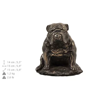 Bulldog IV - urn for dog ashes, personalized urn with a statue, wooden urn with a dog by Art-Dog brand