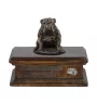 Bulldog V - urn for dog ashes, personalized urn with a statue, wooden urn with a dog by Art-Dog brand