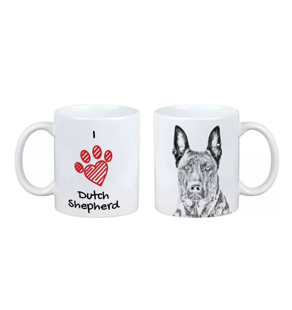 Berger hollandais - tasse avec chien, une tasse adorable avec une illustration, un cadeau avec votre photo de la marque Art-Dog