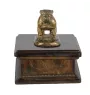 Bulldog, Englische Bulldogge urne in Hundeasche, personalisierte Urne mit Statue, Holzurne mit Hund von Art-Dog