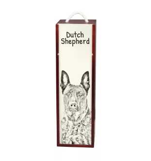 Berger hollandais - boîte à vin avec chien, boîte à alcool avec graphisme, boîte cadeau personnalisée de la marque Art-Dog