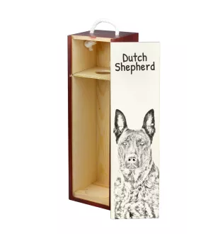 Berger hollandais - boîte à vin avec chien, boîte à alcool avec graphisme, boîte cadeau personnalisée de la marque Art-Dog
