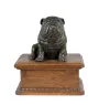Bulldog, English Bulldog, British Bulldog - urn for dog ashes with a statuette, personalized wooden urn, small urn for dog ashes by Art-Dog brand