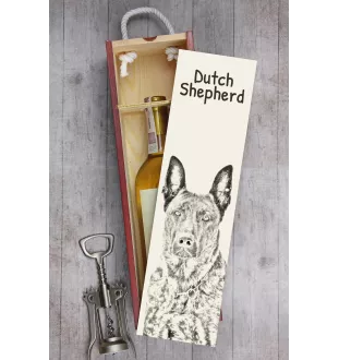 Berger hollandais - boîte à vin avec chien, boîte à alcool avec graphisme, boîte cadeau personnalisée de la marque Art-Dog
