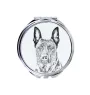 Holländischer Schäferhund, Hollandse Herdershond - Taschenspiegel mit Hund, personalisierter Taschenspiegel, kompakter Spiegel mit Art-Dog-Logo